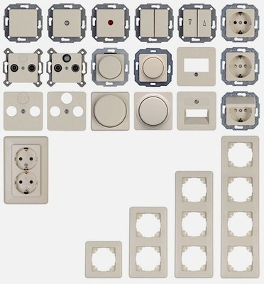 Kopp Europa cremeweiß UP Antenne Dimmer Schalter Steckdose Rahmen Taster TAE UAE