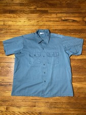 VTG 90s Dickies Button Up Green Work Shirt Men's XL USA Made Mechanic Pockets