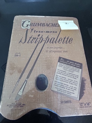 Lot of 6 Vintage Grumbacher Strip-Palette Pads 256-2 – 12" x 16"- 50 Sheets Each