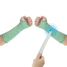 1Pair M Arm Protectors Sleeve Cut Resistant Sleeve with Thumb Hole Green