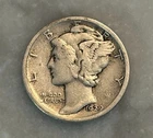 1929-D Mercury Dime - F - Fine - 90% Silver