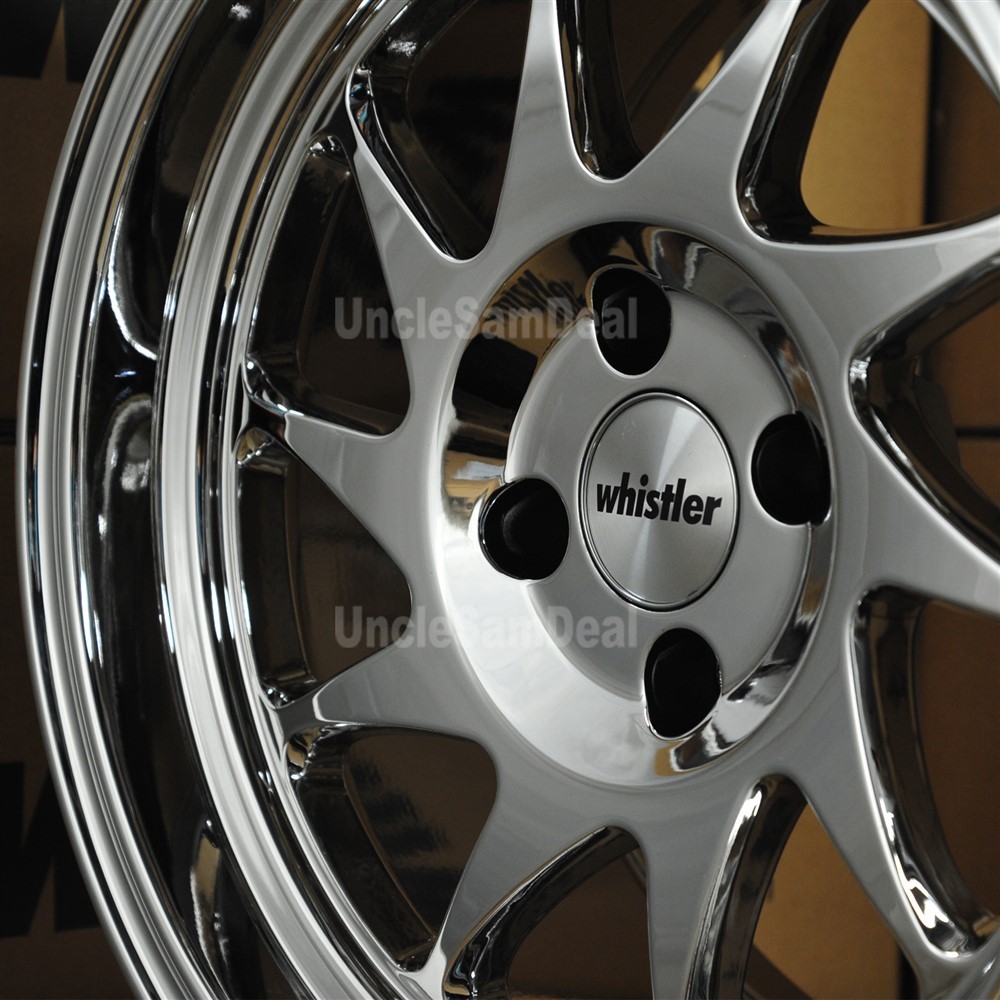 16x8 4x100 20 OFFSET WHISTLER KR7 FULL CHROME 10 SPOKES WITH LIP 4