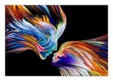 Canvas Wandbild Leinwand Bilder 100x70 Abstrakte Kunst Bunt custom