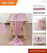 6Pack 10ft Chiffon Table Runner 29x120 Inch Sheer Romantic Table Runner for W...
