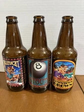 Lot Of 3 Lost Coast Brand Empty Beer Bottles No Caps.