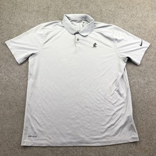 Nike Polo Shirt Mens Large Gray Solid Dri-FIT...