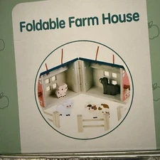 New Zookabee Foldable Farm House With Farm Animals Handles Travel