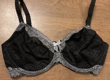 Wacoal Feminine Edge Lace Full Figure Underwire Bra 851122 Black 34DDD