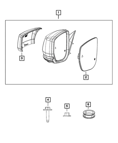 Genuine Mopar Mirror Cap Right 68541288AA