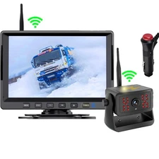 Solar-powered wireless  backup camera 1080P 7'' IPS display DVR  For RV trailers