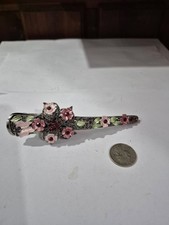 Vintage Floral Butterfly Alligator Style Silver 5" Hair Clip DRS3