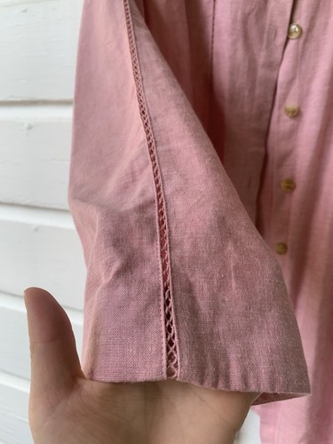 Blusa y top Evan-Picone para mujer 2 piezas con botones rosa 2XL encaje lino vintage años 80 - Imagen 18 de 24