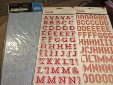 Lot Of Three Scrapbooking Alphabet Letters 2 Thickers Stickers And 1 Chipboard