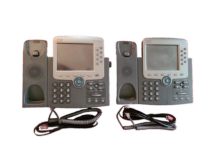 CISCO CP-7975G 7975G VOIP IP Office Phone  (Lot of 2 phones and cords)