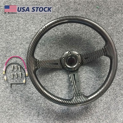13.8 /350mm Carbon Fiber Racing Steering Wheel 6 Bolts Universal for Most Car