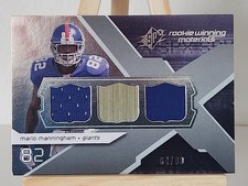 2008 Upper Deck Rookie Winning Materials Mario Manningham NY Giants Card 64/99. rookie card picture