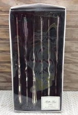 Bella Lux Christmas Ornaments Icicles 11" Silver Glass Wavy Set Of 6 Vintage