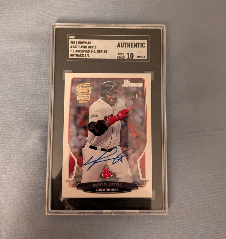 Topps 2013 Bowman David Ortiz Red Sox #147 Archives Sig Series Auto 1/1 SGC