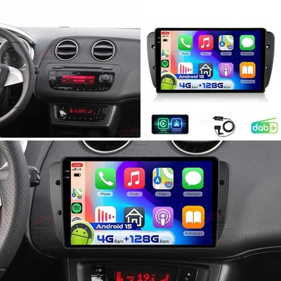 DAB+ 4+128G Carplay Für Seat Ibiza 6j 2009-2013 Android 15 Autoradio GPS Navi BT