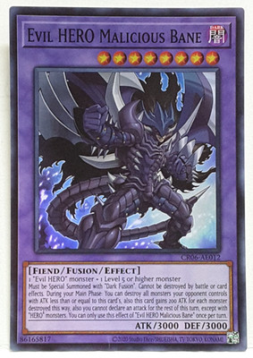 Yugioh Asian-English Evil HERO Malicious Bane CR06-AE012 Super Rare