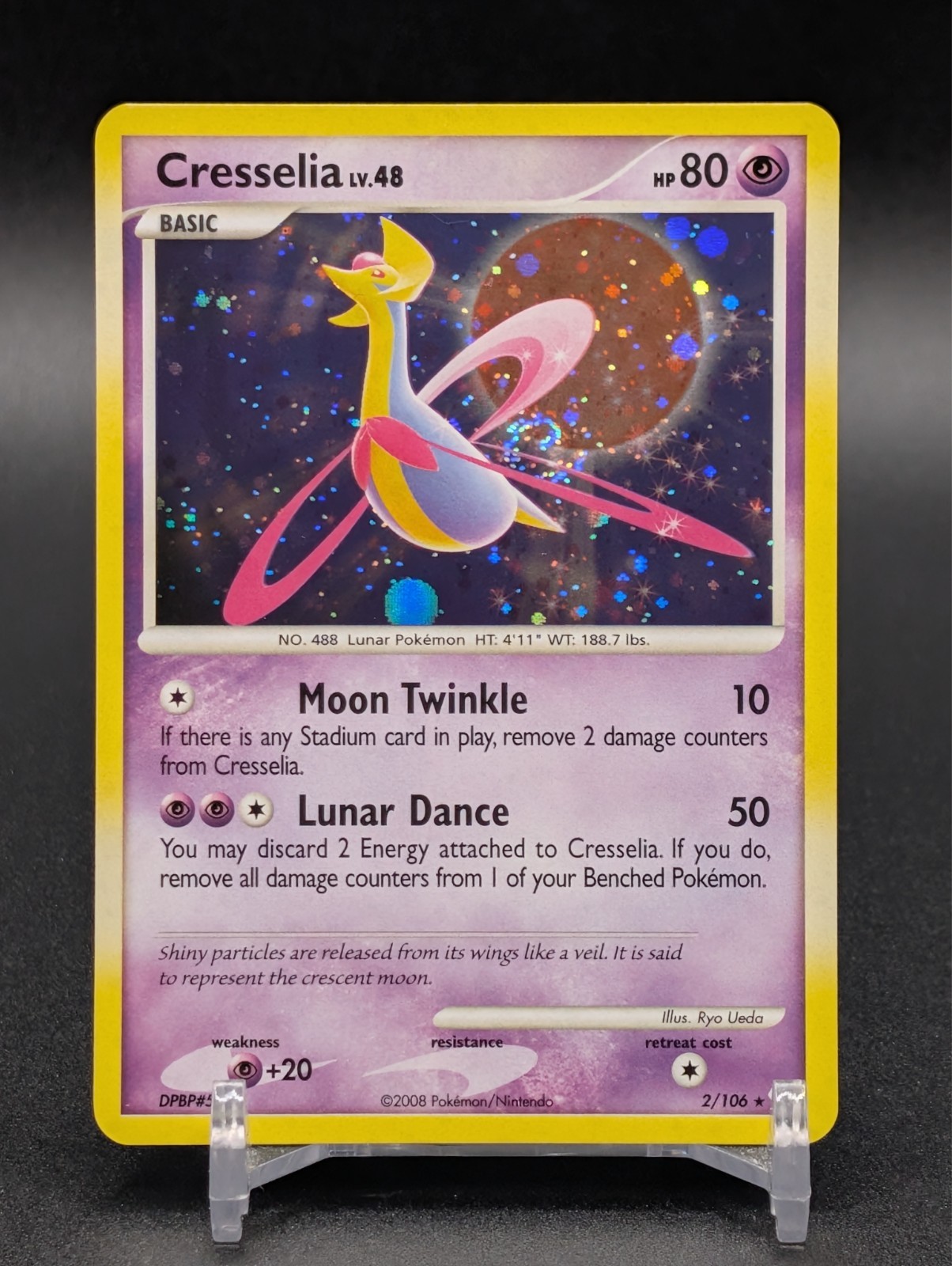 Cresselia LV.48 Holo Rare w/ Swirl - 2/106 - Great Encounters - LP