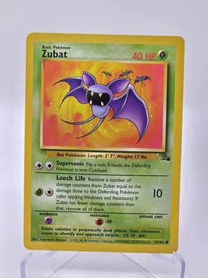 Zubat 57/62 Fossil Set Vintage Pokémon Card LP