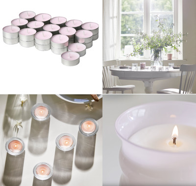 IKEA LUGNARE Duftteelicht, Jasmin-Rosa, 3,5 Std., BRANDNEU