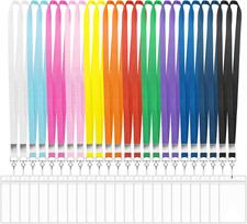24 Pack Waterproof Lanyards for ID Badges and Ship Cards - Colorful Essentials 2
