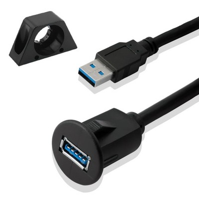 USB Buchse Einbaubuchse 1m 3.0 Verlängerungskabel wetterfest für Auto, Boot, ...