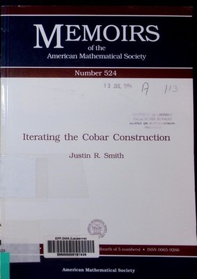 Iterating the cobar construction Justin R. Smith. Memoirs of the America 2503141