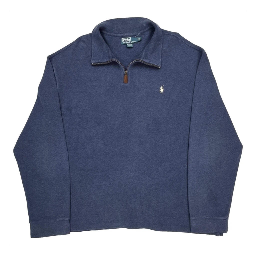 Polo By Ralph Lauren 1/4 Zip - 2XL Blue Cotton