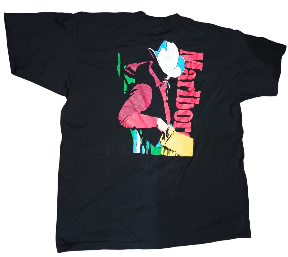 Vintage Marlboro Man Cowboy T Shirt Single Stitch Pocket Tee Made