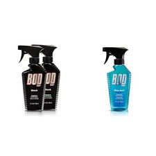 BOD man Fragrance Body Spray, Black, 8 fl oz Pack of 2  Blue Surf, 8 Fl Oz