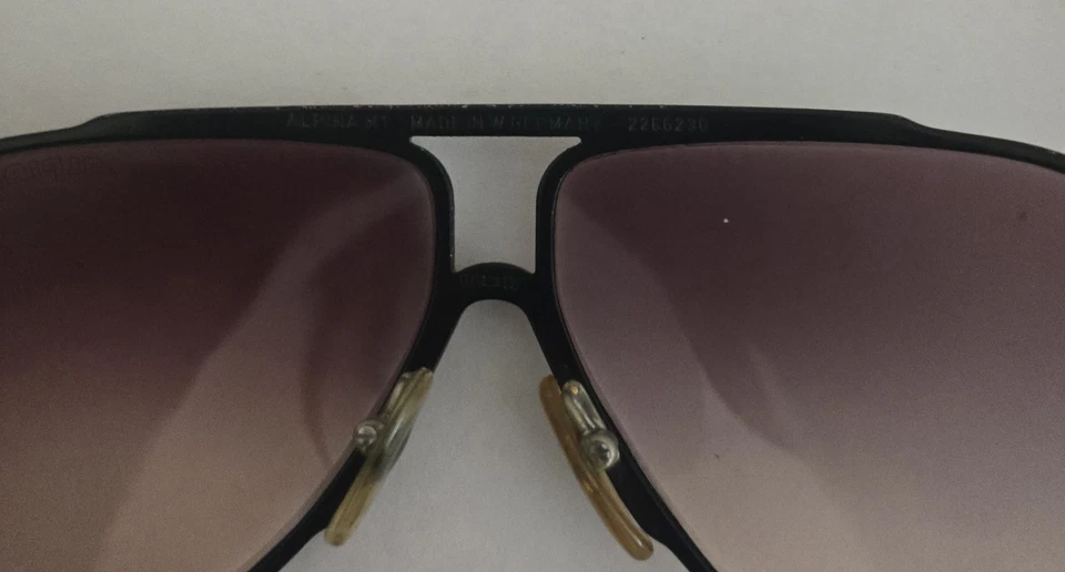 Alpina M1 Sunglasses Vintage Made In West Germany  Black With Gold Screws - Image 3 of 4