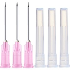100 Pack 18Ga 1 Inch Sterile Disposable Injection Needle with Cap for