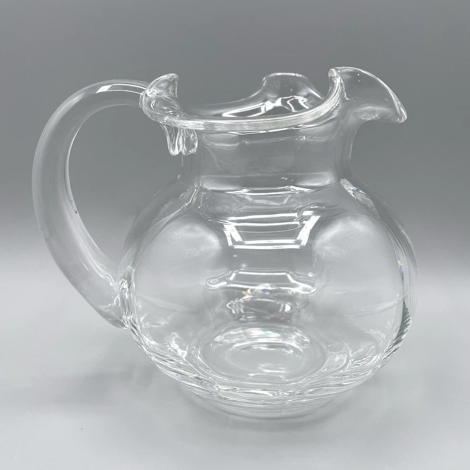 Jarro labial Tiffany & Co 28 oz cristal gelo soprado à mão com bolsa azul Devon 1998 vintage - Imagem 4 de 4