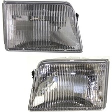Driver and Passenger Side Headlights For Ford Ranger 1993-1997 Halogen w/ Bulb/s