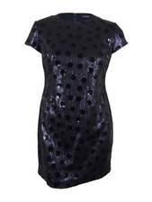 Lauren Ralph Lauren Women's Polka Dot Sequined Dress (0, Navy/Black)