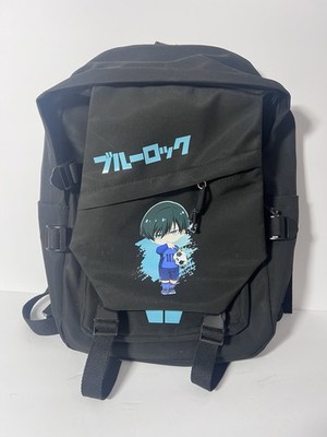 Blue Lock Design Anime Backpack Black Soccer Chibi Character