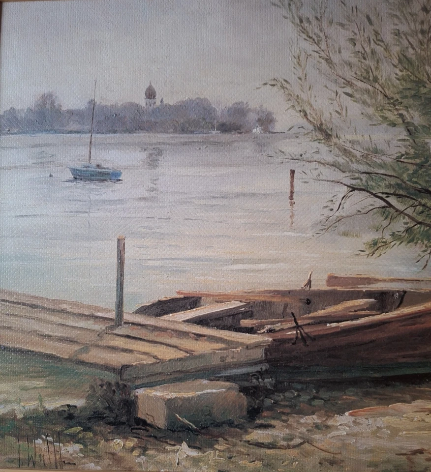 Blick auf den Chiemsee  mit Fraueninsel sig. - Bild 3 von 4