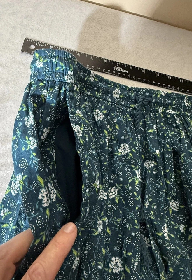 Pantalones Cortos Old Navy Para Mujer Cintura Alta Volumen Volantes Skort Verde Floral Grande Foto 4 de 4