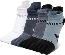 Toe Socks for Men Ankle: No Show Low Cut Five Finger Socks Cotton Brea...