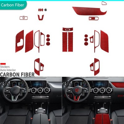 32Pcs Red Carbon Fiber Kits Full Interior Trim For Benz B-Class W247 GLB X247 19