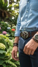 New Men Buckle Silver Metal Native Warrior Dance Indian Cowboy Western Fashion