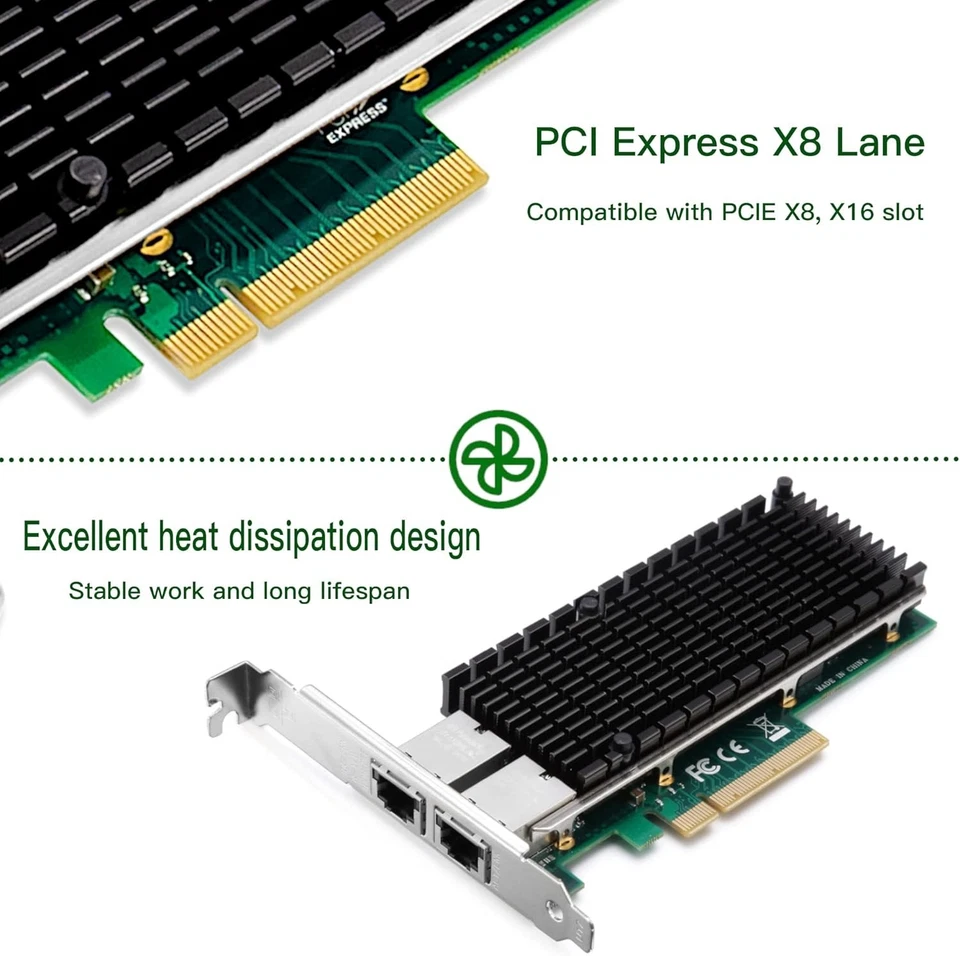 XZSNET 10G Network Card with Intel X540 Chip, 10GB PCI-E NIC Compare to Intel X5 - Image 4 of 4