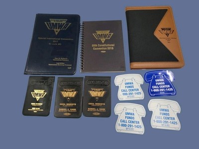 UMWA Mixed Lot W/ Belt Buckle, Bandana, Brass Tags, Patch,  Much More