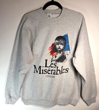 Vintage Les Miserables XL Gray London Theatre Musical Crewneck Sweatshirt 1986