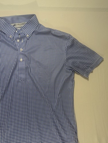 Collars & Co Polo Shirt Mens Size Large Blue White Checkered - Picture 3 of 14