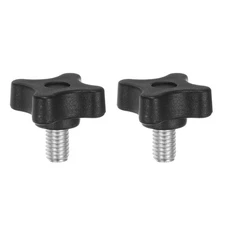 2pcs Star Knobs M8 x 12mm Metric Threaded Stud 32mm 4-Point Head Clamping Screws