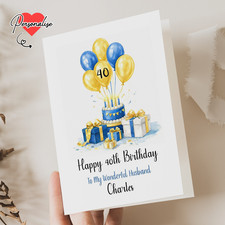 Personalised Birthday Card For Husband Dad Brother Him Males 40th 50th 60th 70th